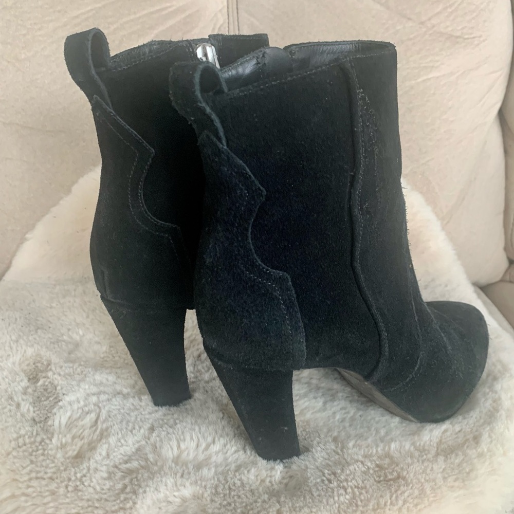 Black Suede Women's Ankle Booties - Stylish High Heel